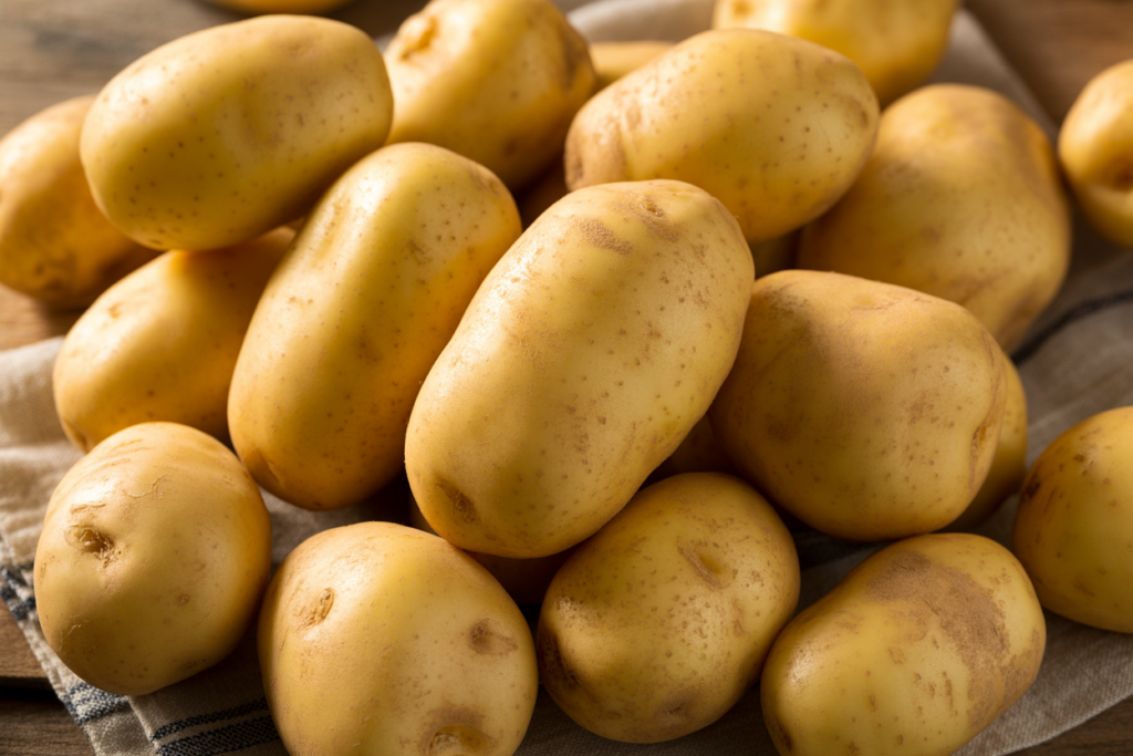 بطاطس مصرية طازجة عالية الجودة يتم تجهيزها للتصدير والتجميد