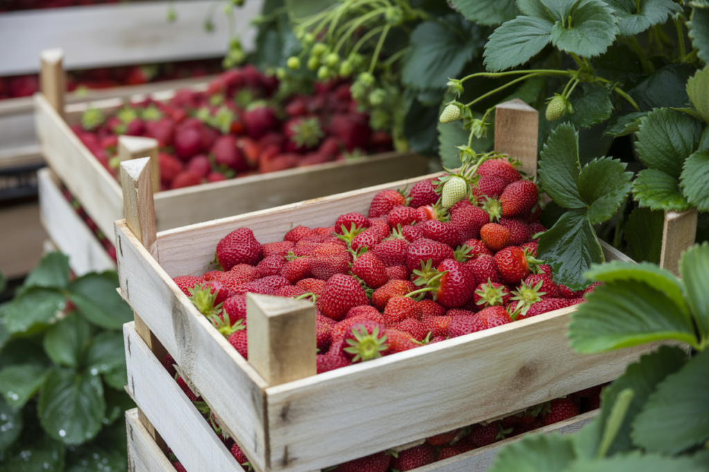فراولة مصرية طازجة عالية الجودة جاهزة للتجميد والتصدير